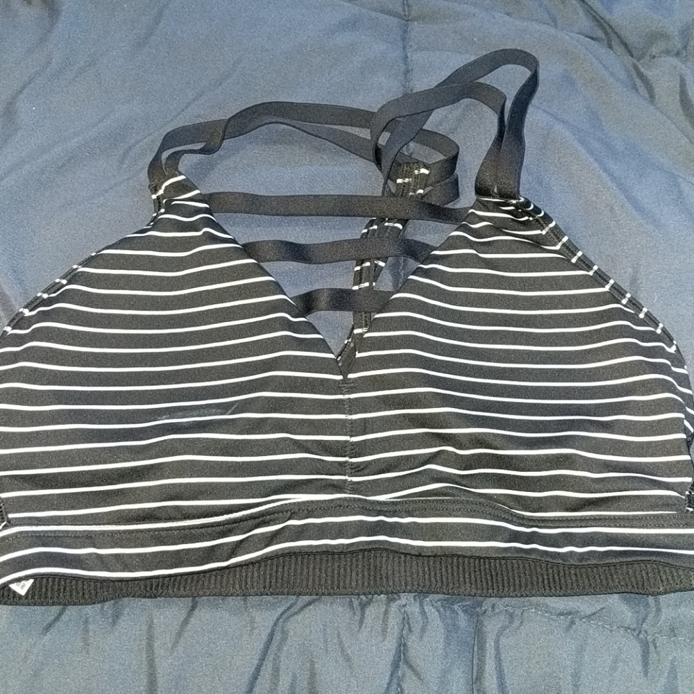 Black and white sports bra